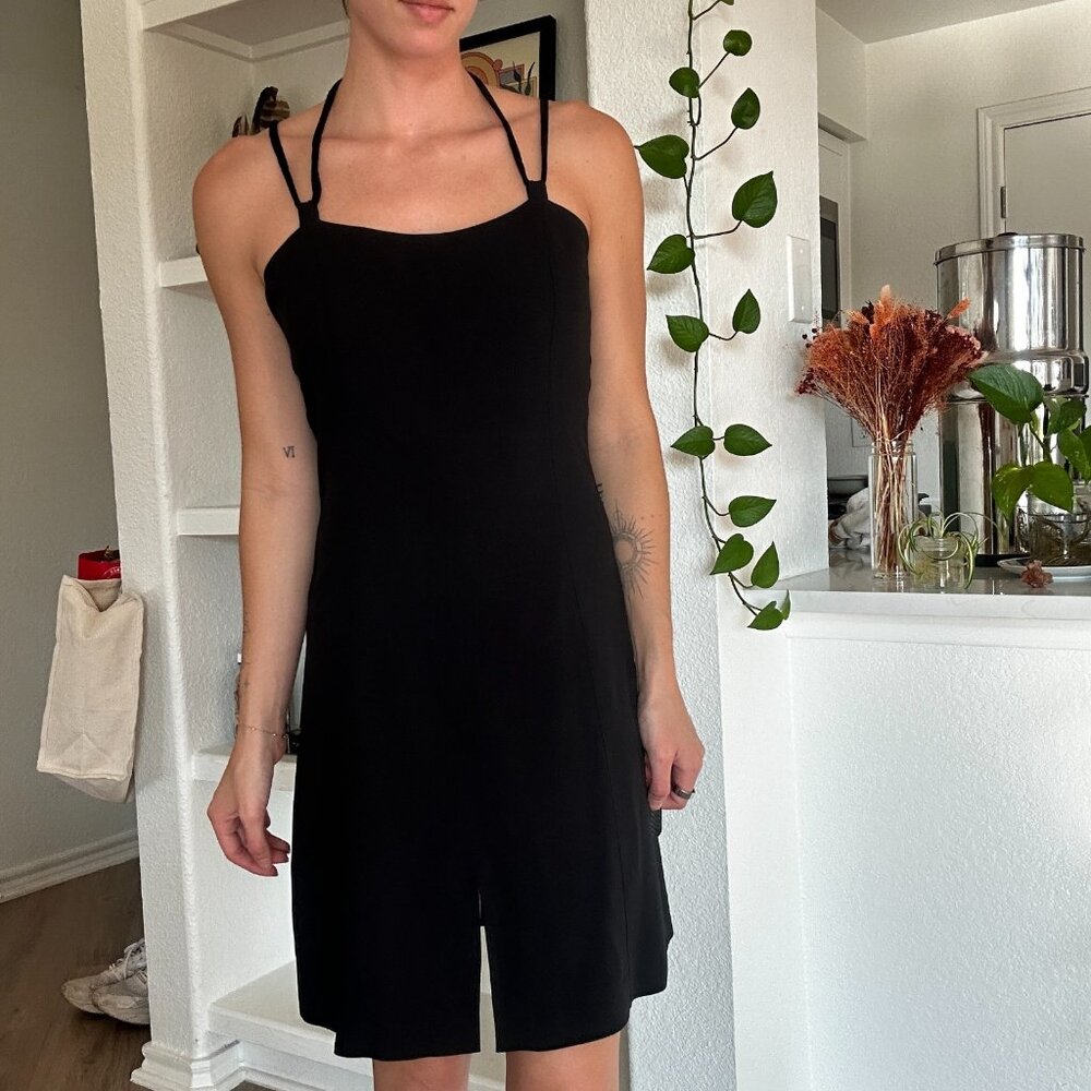 Vintage State of Claude Montana Unique Black Dress 1990s LBD 90s Size 44 / 10